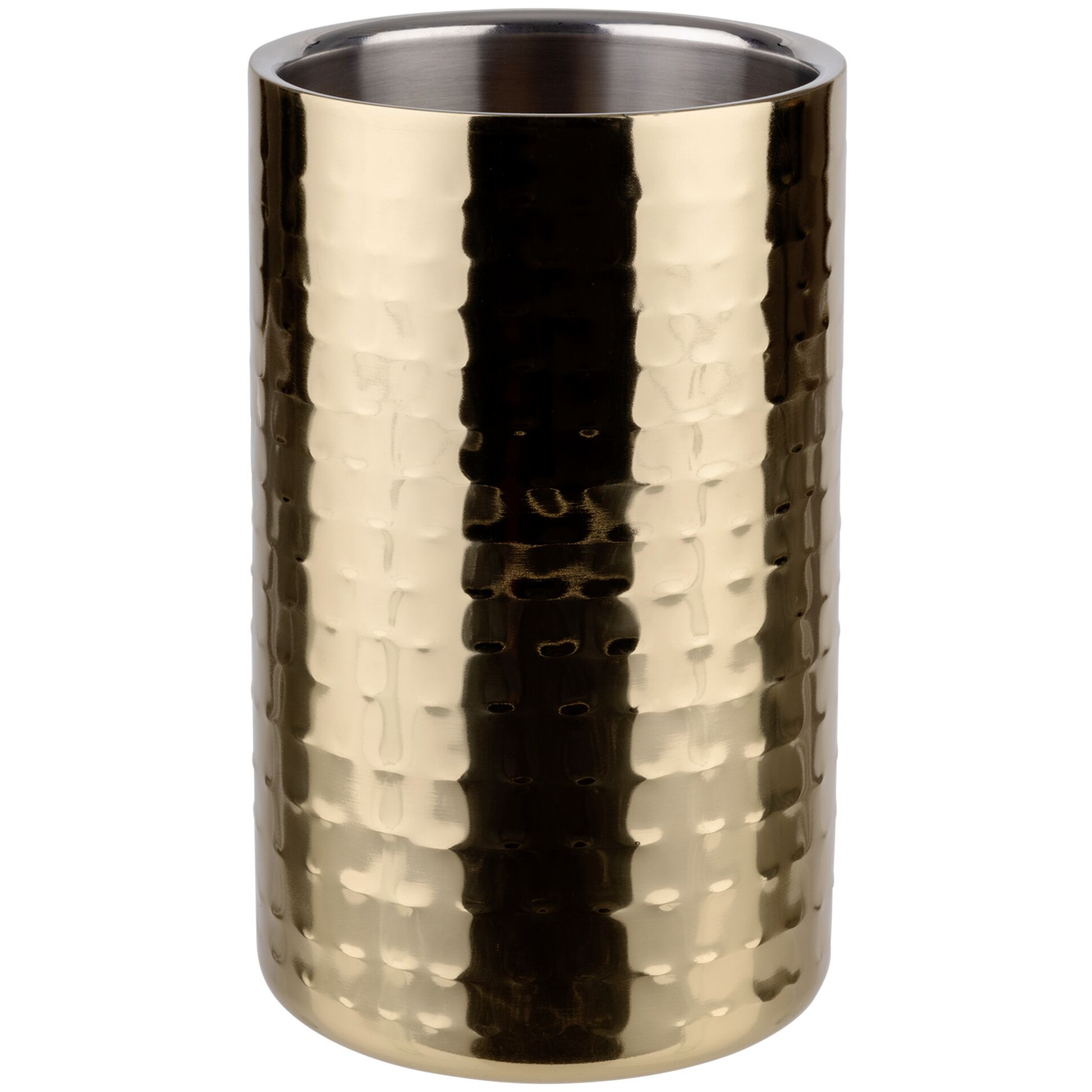 Flaschenkühler, gold gehämmert